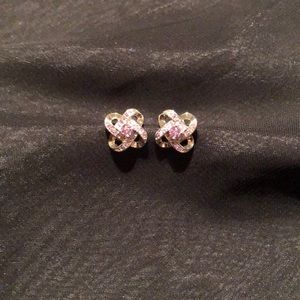 Described on purchase as Purple Knot 925 Sterling Silver Earrings